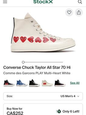 Comme de Garçon high top converse